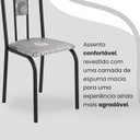 Ver imagem 6 de Conjunto Sala de Jantar Mesa Retangular 120x75cm Tampo Granito Ocre 4 Cadeiras Linda Yescasa Preto/Paraopeba/Fosco