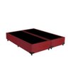 Base Box Queen Bipartido Suede Vermelho - 1