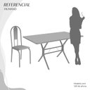 Ver imagem 5 de Conjunto Sala de Jantar Mesa Retangular 120x75cm Tampo Granito Ocre 4 Cadeiras Linda Yescasa Prata/Preto Floral