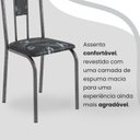 Ver imagem 6 de Conjunto Sala de Jantar Mesa Retangular 120x75cm Tampo Granito Ocre 4 Cadeiras Linda Yescasa Prata/Preto Floral