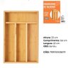 Porta Talheres Bambu Organizador de Gaveta Madeira 33 X 22cm - 2