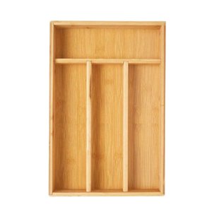 Porta Talheres Bambu Organizador de Gaveta Madeira 33 X 22cm