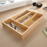 Porta Talheres Bambu Organizador de Gaveta Madeira 33 X 22cm - 4