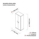 Ver imagem 3 de Armário para Escritório Alto 02 Portas Pivotante Aac1900