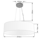 Ver imagem 2 de Lustre Pendente Cilíndrico Vivare Md-4136 Cúpula em Tecido 80x15cm - Bivolt - Rustico Cinza - Bivolt
