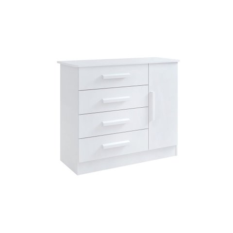 Cômoda Firenze 4 Gavetas 1 Porta c/Sapateira - D Doro Branco