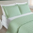 Ver imagem 2 de Cobre Leito 200 Fios Bordado Ágata Queen 03 Peças - Verde