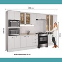 Ver imagem 3 de Cozinha Milla Plaza 16 Portas 3 Gavetas MDF 380cm Branca Móveis Carraro