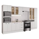 Ver imagem 2 de Cozinha Milla Plaza 16 Portas 3 Gavetas MDF 380cm Branca Móveis Carraro