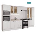Ver imagem 7 de Cozinha Milla Plaza 16 Portas 3 Gavetas MDF 380cm Branca Móveis Carraro