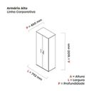 Ver imagem 3 de Armário Alto 02 Portas Pivotante AAC1600 Cinza