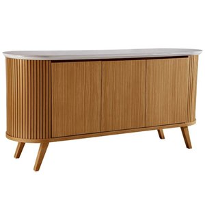 Buffet Luna 3 Portas Ripado Lj Cor Cinamomo Off White