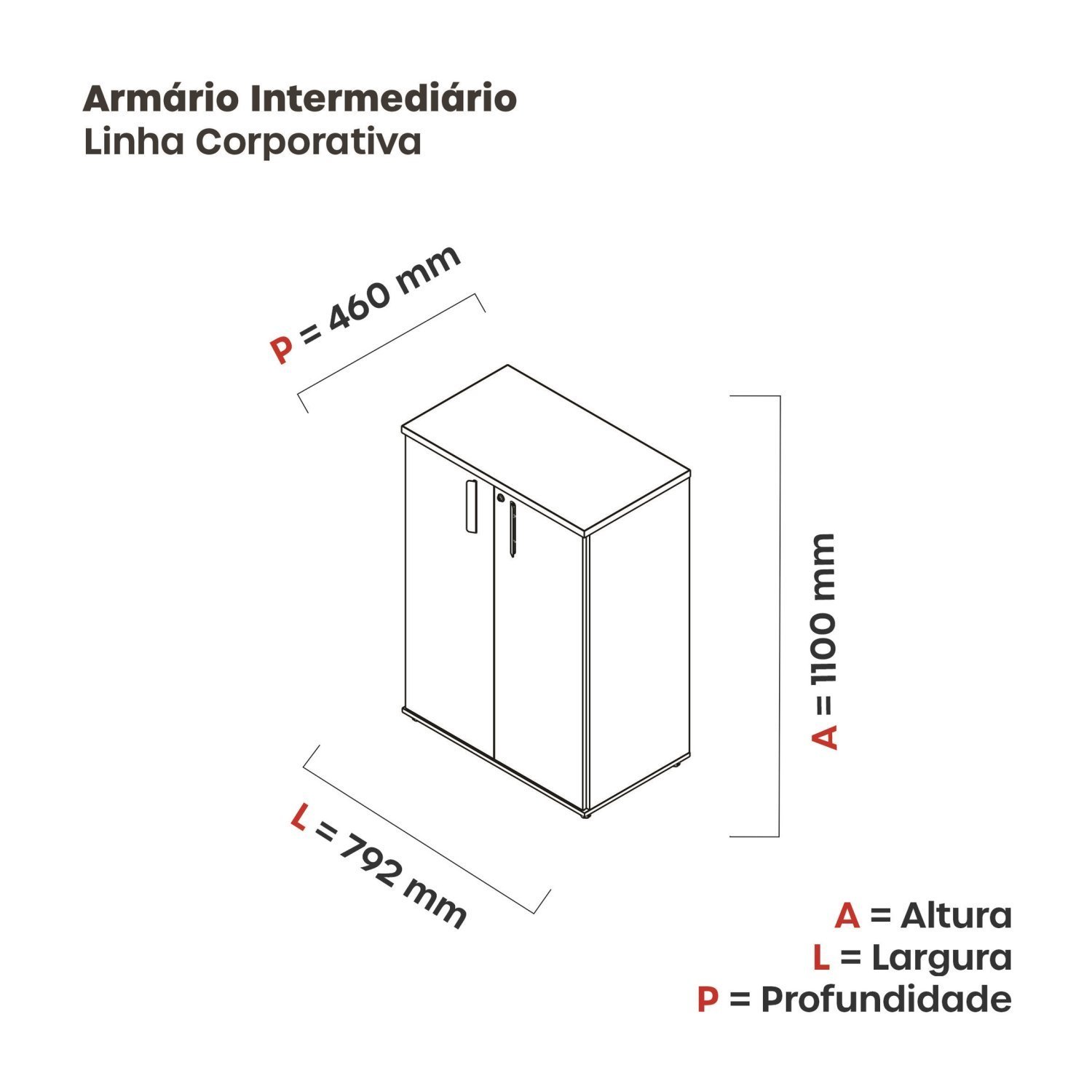 Armário Intermediário 02 Portas Pivotante Aic1100 - 3