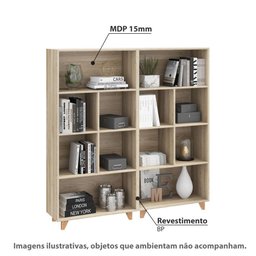 Kit 2 Estantes Aurora com 8 Nichos - Natural/Verde - 2