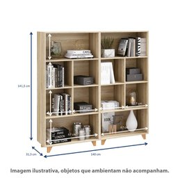 Kit 2 Estantes Aurora com 8 Nichos - Natural/Verde - 4