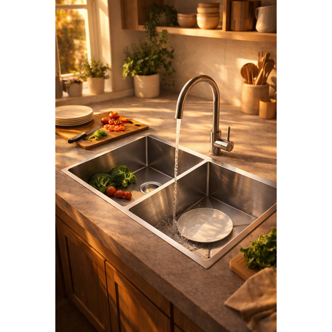 Cuba Dupla Gourmet Aço Inox 304 Premium Pia Cozinha Profissional 80x40cm Cozix