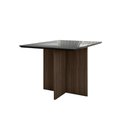 Ver imagem 1 de Mesa de Jantar 4 Lugares 1,20m Tampo com Vidro Napoles Amendoa Grafite