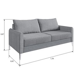 Sofá Davos 2 Braços 2 Assentos Sofá Go - 3