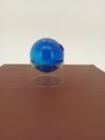 Ver imagem 2 de Vaso Decorativo de Vidro Azul 10x10x10cm Enfeite Sala Mesa Estante Aparador