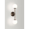 Kit 2 Arandelas Luminária de Parede Bronze Globo Vidro 43cm - 2