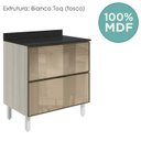 Ver imagem 4 de Balcao com Tampo 2 Gavetoes Vidro 80cm Mdf Kali 16412 Bianco Toq Nicioli