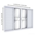Ver imagem 2 de Janela Veneziana de Alumínio com Grade 4 Folhas Móveis e 2 Fixas 100x200cm Lucasa Ideale Branco