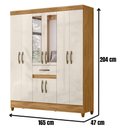 Ver imagem 2 de Guarda Roupa Casal Portugal com Espelho 8 Portas Freijó Off White Moval