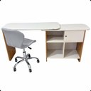 Ver imagem 6 de Conjunto Mesa Nomad com Cadeira Escritório Vegas Base Giratória Estofada Cinza