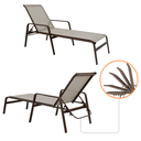 Ver imagem 1 de Kit 2 Cadeira Espreguiçadeira Piscina Sevilha Tela Sling Capuccino Alumínio Marrom