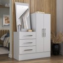 Ver imagem 6 de Cômoda para Quarto 3 Gavetas 2 Portas com Espelho Dunas Branco Yescasa