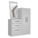 Ver imagem 4 de Cômoda para Quarto 3 Gavetas 2 Portas com Espelho Dunas Branco Yescasa