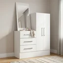 Ver imagem 1 de Cômoda para Quarto 3 Gavetas 2 Portas com Espelho Dunas Branco Yescasa