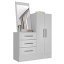 Ver imagem 3 de Cômoda para Quarto 3 Gavetas 2 Portas com Espelho Dunas Branco Yescasa