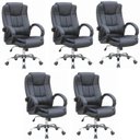 Ver imagem 1 de Kit 5 Cadeiras para Escritório Presidente Corino Master Soft Preto