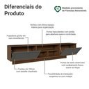 Ver imagem 4 de Rack Suspenso para Tv até 80 Polegadas 218 Cm 2 Portas Rustic/cinza Vik Madesa