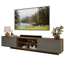 Ver imagem 2 de Rack Suspenso para Tv até 80 Polegadas 218 Cm 2 Portas Rustic/cinza Vik Madesa