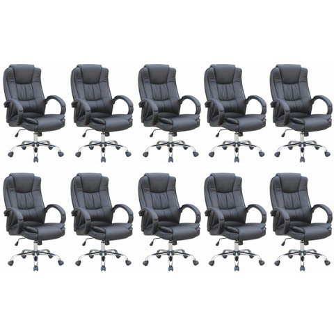 Kit 10 Cadeiras para Escritório Presidente Corino Master Soft
