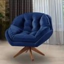 Ver imagem 2 de Poltrona Decorativa Califórnia com Base Giratória Veludo - Ssx Multicoisas