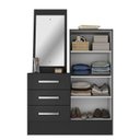 Ver imagem 4 de Cômoda para Quarto 3 Gavetas 2 Portas com Espelho Dunas Preto Yescasa
