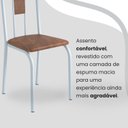 Ver imagem 6 de Conjunto Sala de Jantar Mesa Retangular 120x75cm Tampo Granito Ocre 4 Cadeiras Linda Yescasa Branco/Marrom