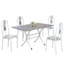 Ver imagem 2 de Conjunto Sala de Jantar Mesa Retangular 120x75cm Tampo Granito Ocre 4 Cadeiras Linda Yescasa Cinza/Paraopeba/Branco