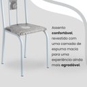 Ver imagem 6 de Conjunto Sala de Jantar Mesa Retangular 120x75cm Tampo Granito Ocre 4 Cadeiras Linda Yescasa Cinza/Paraopeba/Branco