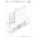 Ver imagem 3 de Painel Frizz Plus para Tv de até 60 Polegadas (com Rodízios) - Cinamomo / Off White - Madetec