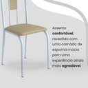 Ver imagem 6 de Conjunto Sala de Jantar Mesa Retangular 120x75cm Tampo Granito Ocre 4 Cadeiras Linda Yescasa Branco/Creme