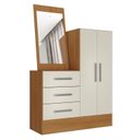 Ver imagem 4 de Cômoda para Quarto 3 Gavetas 2 Portas com Espelho Dunas Cinamomo e Off White Yescasa Bege
