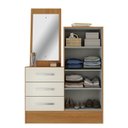 Ver imagem 3 de Cômoda para Quarto 3 Gavetas 2 Portas com Espelho Dunas Cinamomo e Off White Yescasa Bege