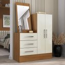 Ver imagem 6 de Cômoda para Quarto 3 Gavetas 2 Portas com Espelho Dunas Cinamomo e Off White Yescasa Bege