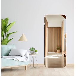 Espelho Retangular Grande 170 X 70 Corpo Inteiro Moderno Lapidado com Suporte - 2