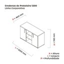 Ver imagem 3 de Armário Credenza 02 Portas Pivotante Credc1200