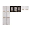 Ver imagem 1 de Kit de Cozinha Compacta Diamante Smart Aço 3 Peças (2aéreos+1paneleiro) Cz25 Branco/preto -